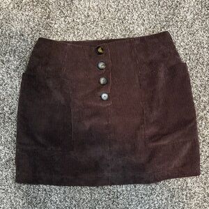 HYFVE Chocolate Corduroy Mini Skirt